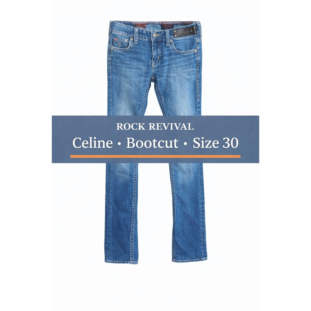 Rock Revival Celine Bootcut Embellished Jeans Size 30 Style# RRJ814617AA - Picture 2 of 12
